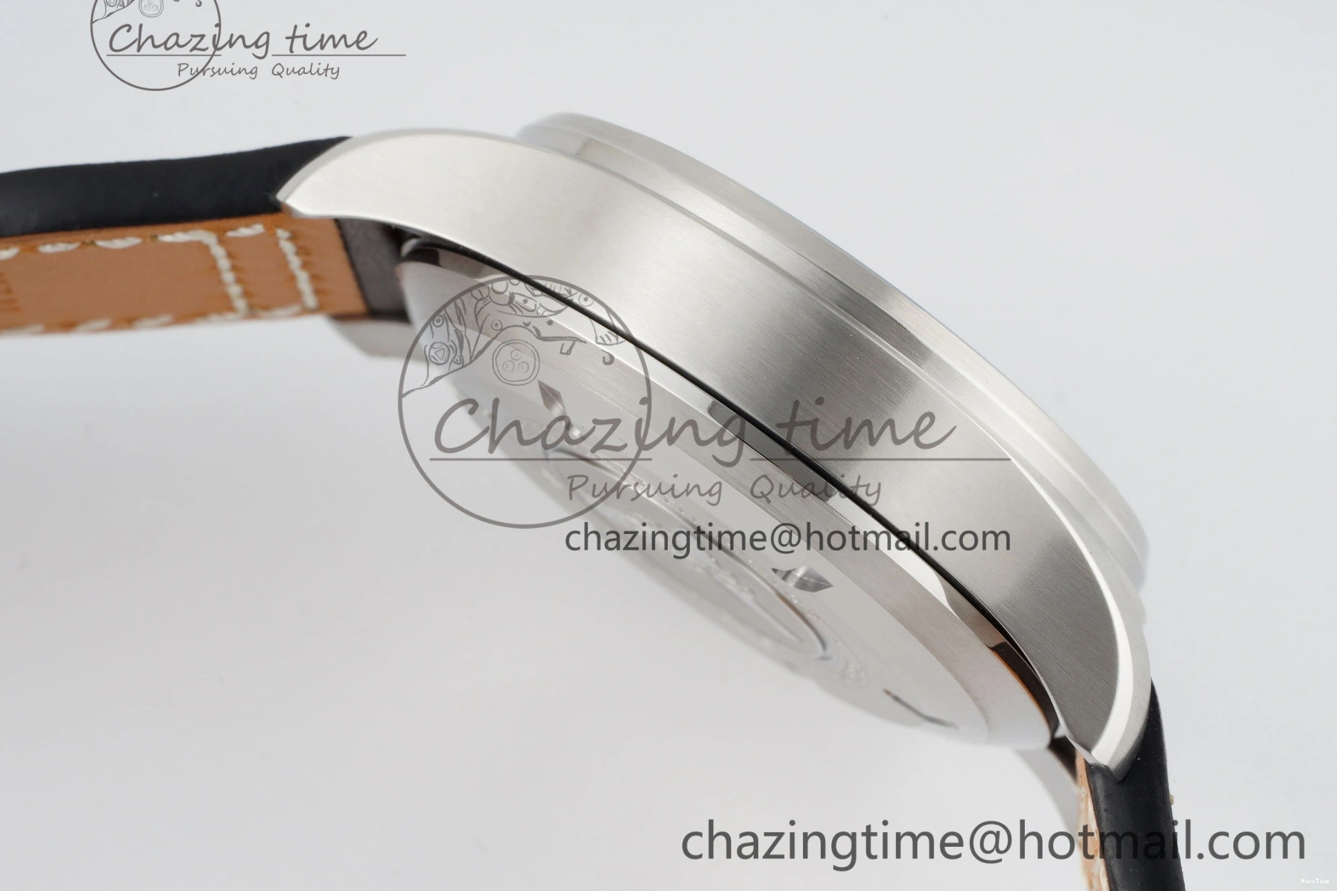 MIROTIME 0323 Pilot Chrono SS AZF 1:1 Best Edition Blue Dial on Brown Leather Strap A TimelessDesign 7060